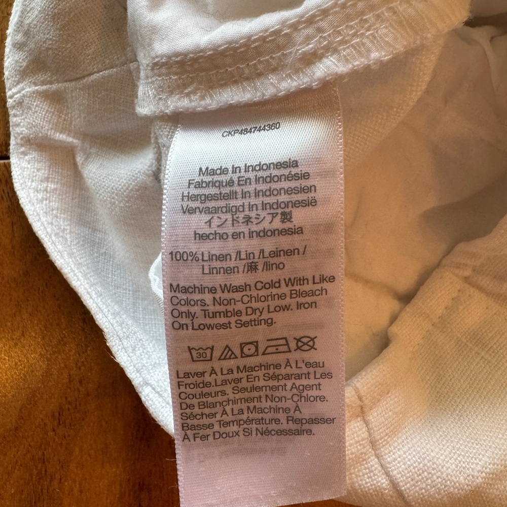Madewell High Waist White Shorts 100 percent linen - Picture 6 of 7